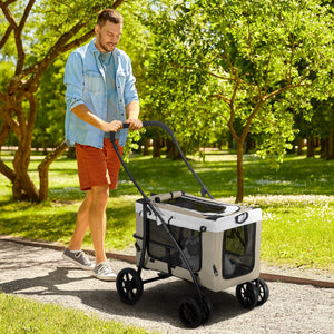 Hundebuggy klappbar mit abnehmbarem Korb für Haustiere