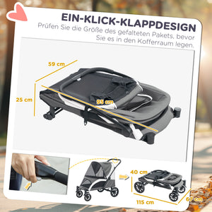 Hundebuggy faltbar mit 4 Rädern und Bremsen für grosse Hunde