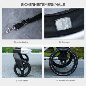 Hundebuggy Fahrradanhänger für Hunde bis 20kg grün