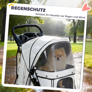 Hundebuggy Katzenwagen faltbar mit Regenschutz bis 10kg grau