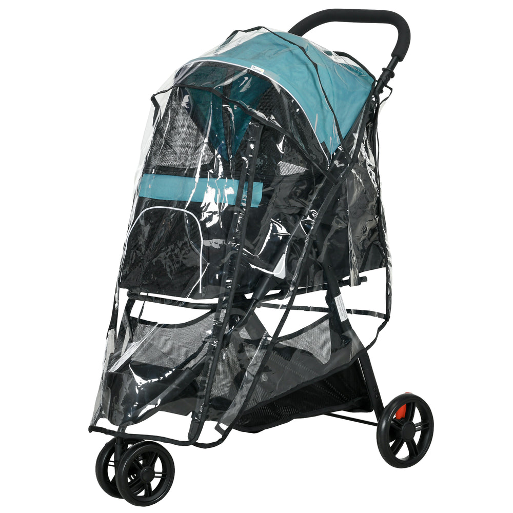 Hundebuggy klappbar mit Regenschutz und Korb bis 10kg