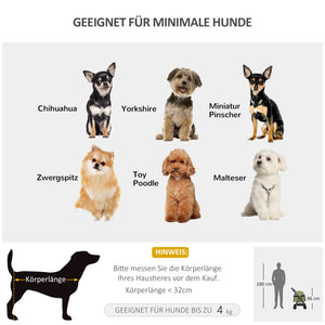 Hundebuggy klappbar mit Sicherheitsleinen und Becherhalter