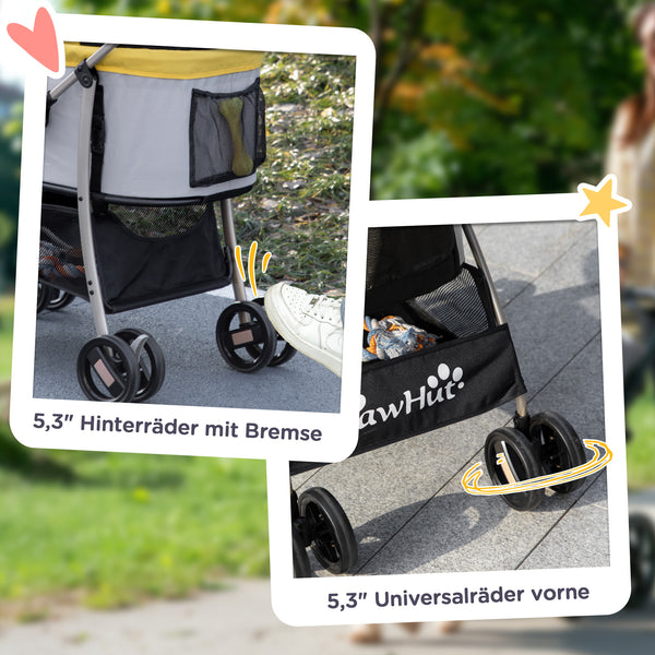 Hundebuggy Trolley 2-in-1 klappbar für kleine Hunde bis 10kg