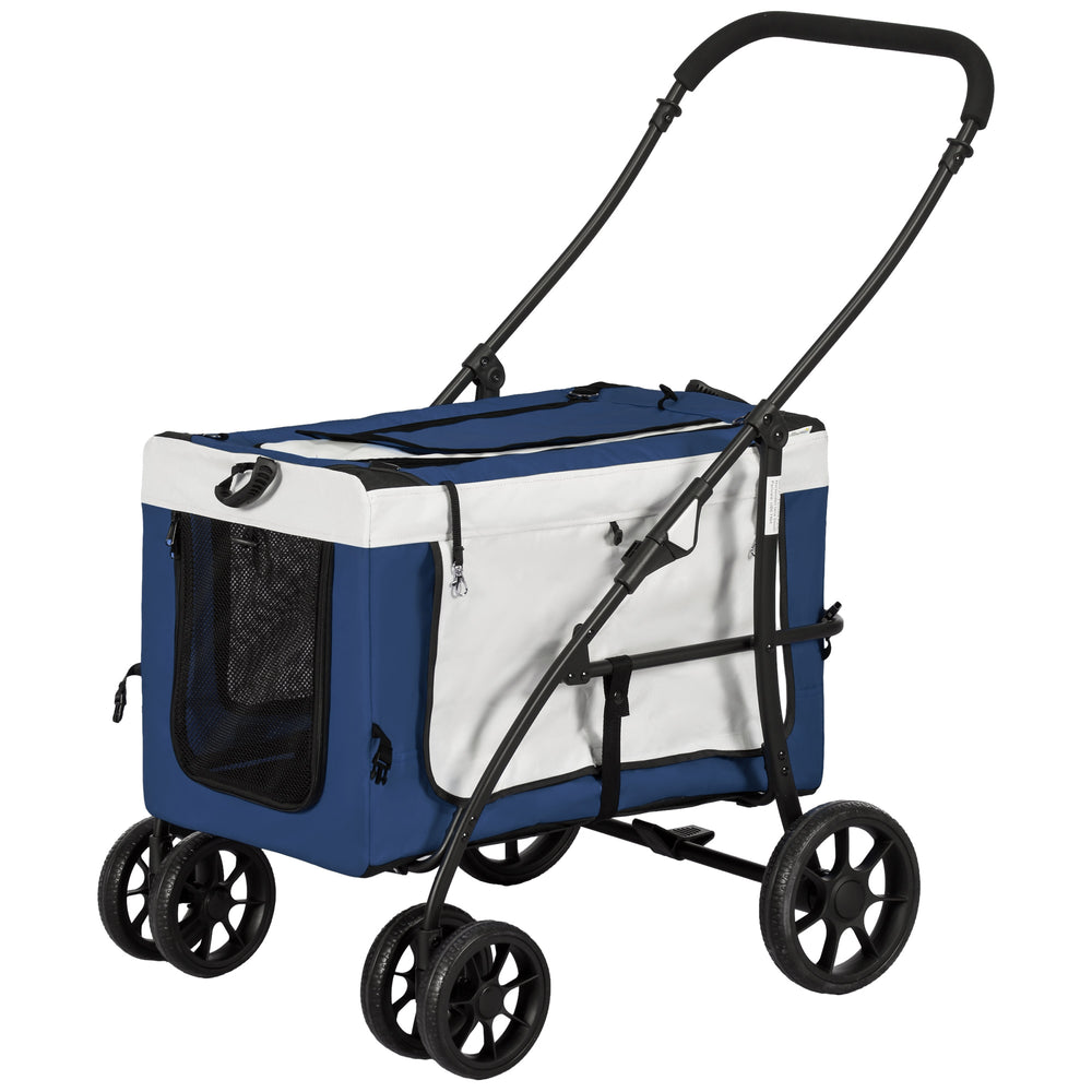 Hundebuggy klappbar verstellbar mit Korb bis 10kg schwarz blau