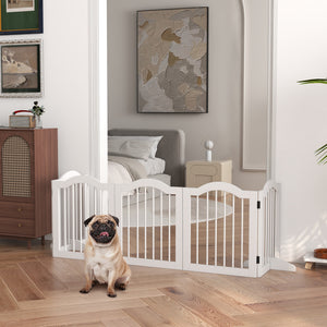 Hunde Absperrgitter klappbar flexibel 5-teilig Holz weiss