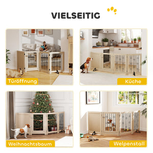 Hundegitter freistehend mit Tür und 4 Paneelen für Flur und Treppe