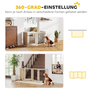 Hundegitter freistehend mit Tür und 4 Paneelen für Flur und Treppe