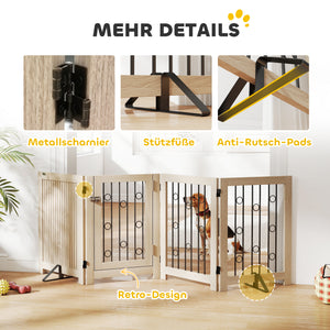 Hundegitter freistehend mit Tür und 4 Paneelen für Flur und Treppe