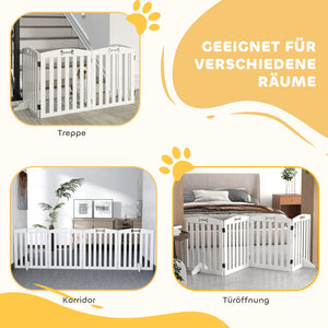 Hundegitter freistehend für Tür Flur und Treppe weiss