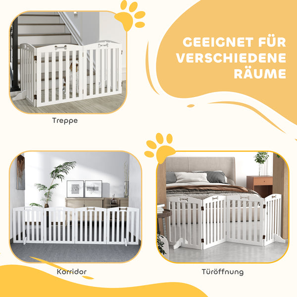 Hundegitter freistehend für Tür Flur und Treppe weiss