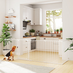 Hunde Absperrgitter faltbar mit Tür für kleine und mittlere Hunde