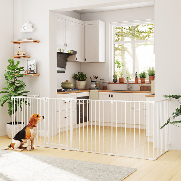Hunde Absperrgitter faltbar mit Tür für kleine und mittlere Hunde