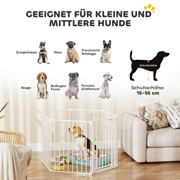 Hunde Absperrgitter faltbar mit Tür für kleine und mittlere Hunde