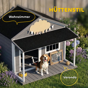 Hundehütte Outdoor wetterfest mit Veranda für grosse Hunde