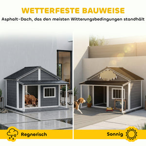 Hundehütte Outdoor wetterfest mit Veranda für grosse Hunde