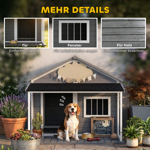 Hundehütte Outdoor wetterfest mit Veranda für grosse Hunde