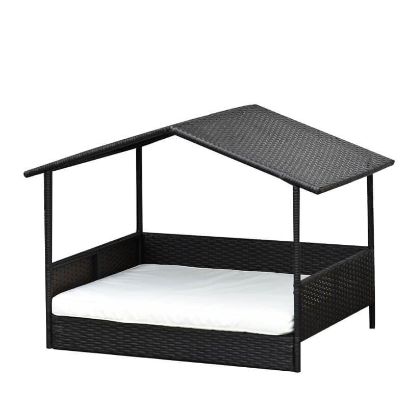 Cuccia in rattan con cuscino