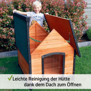 Hundehütte Luna XL Wetterfest mit Dachluke