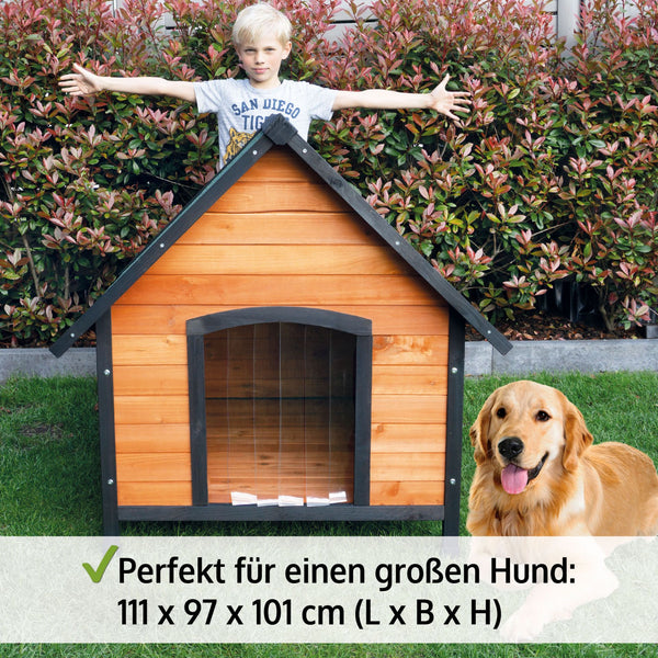 Hundehütte Luna XL Wetterfest mit Dachluke
