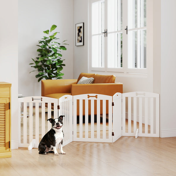 Hundegitter freistehend für Tür Flur oder Treppe weiss