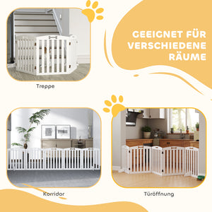 Hundegitter freistehend für Tür Flur oder Treppe weiss