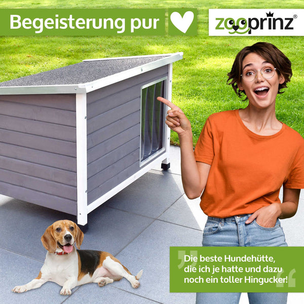 Hundehütte Rocky L – wetterfest & stabil für den Aussenbereich