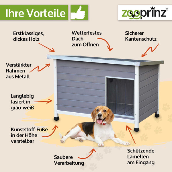 Hundehütte Rocky L – wetterfest & stabil für den Aussenbereich