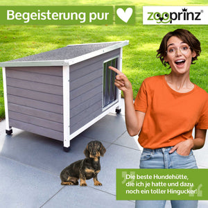 Hundehütte Rocky M – wetterfest & stabil für den Aussenbereich