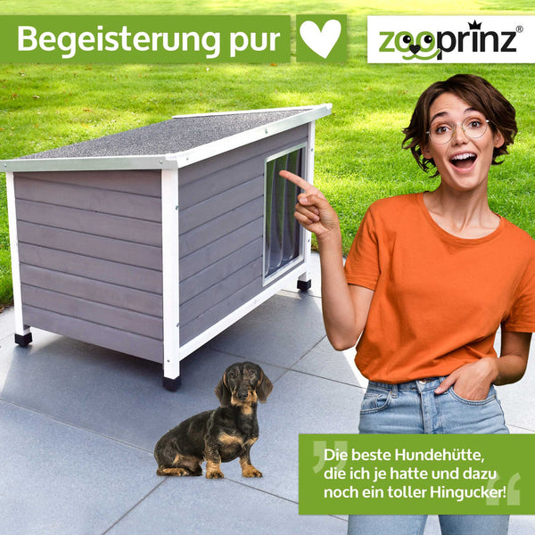 Hundehütte Rocky M – wetterfest & stabil für den Aussenbereich