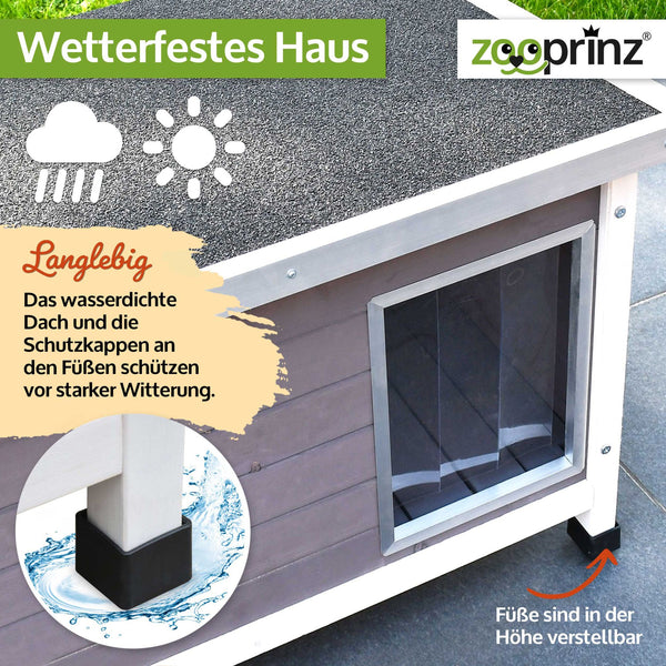 Hundehütte Rocky M – wetterfest & stabil für den Aussenbereich