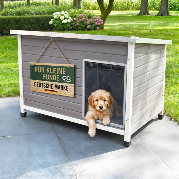Hundehütte Rocky M – wetterfest & stabil für den Aussenbereich