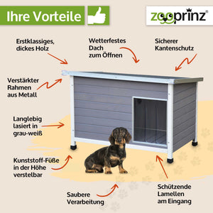 Hundehütte Rocky M – wetterfest & stabil für den Aussenbereich