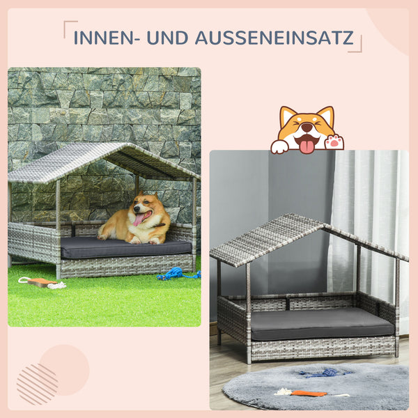 Hundehütte Outdoor wetterfest mit herausnehmbarem Kissen