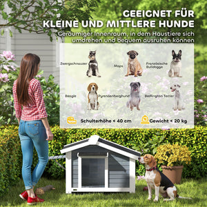 Hundehütte wetterfest mit Fenster und Boden aus Holz