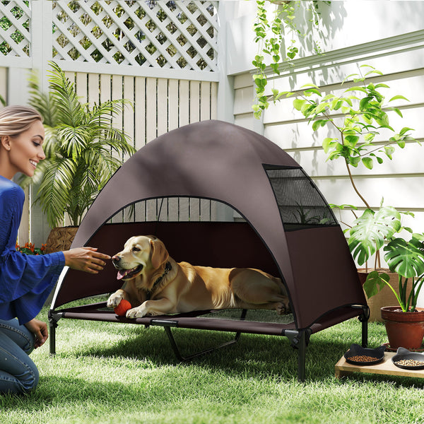 Hundeliege erhöht Outdoor mit Dach für grosse Hunde