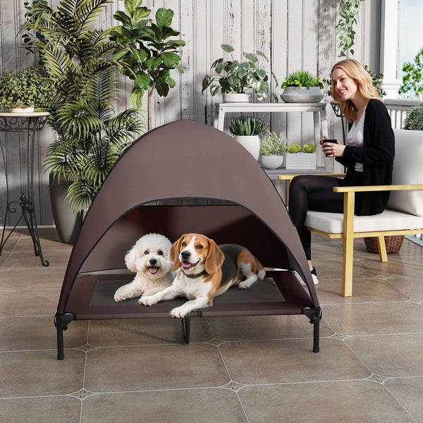 Hundeliege erhöht Outdoor mit Dach für grosse Hunde