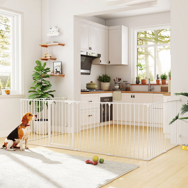 Hundelaufstall faltbar mit Tür für kleine und mittlere Hunde