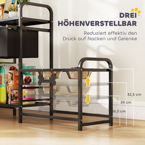 Hundenapf höhenverstellbar mit Stauraum und 2 Edelstahlnäpfen