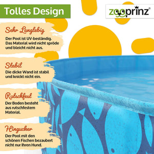 Hundepool Faltpool CoolWave  faltbarer Hundepool 120x30cm, rutschfest & stabil