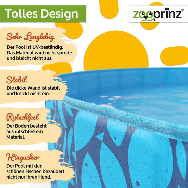 Hundepool Faltpool CoolWave  faltbarer Hundepool 120x30cm, rutschfest & stabil