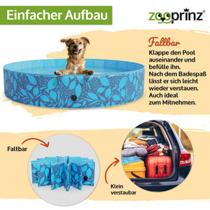 Hundepool Faltpool CoolWave  faltbarer Hundepool 160x30cm, rutschfest & stabil