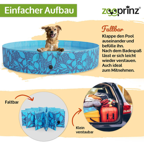 Hundepool Faltpool CoolWave  faltbarer Hundepool 160x30cm, rutschfest & stabil