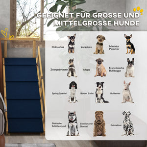 Hunderampe höhenverstellbar klappbar mit Geländer bis 40kg