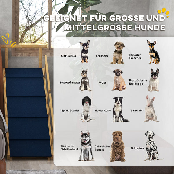 Hunderampe höhenverstellbar klappbar mit Geländer bis 40kg