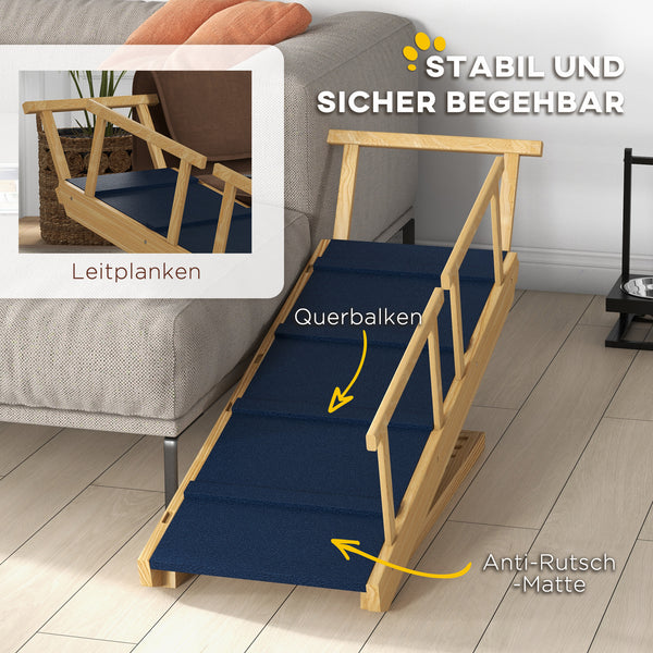 Hunderampe höhenverstellbar klappbar mit Geländer bis 40kg