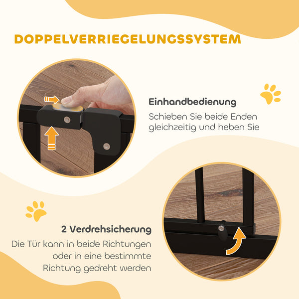 Hundegitter verstellbar für Tür und Treppe Metall schwarz