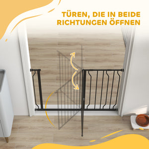 Hundegitter verstellbar für Tür und Treppe Metall schwarz