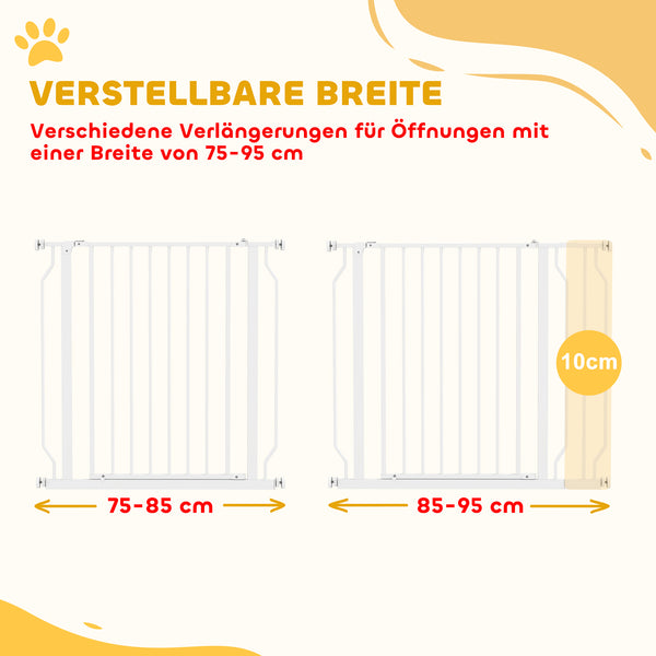 Hundeschutzgitter Türschutz für Haustiere verstellbar weiss