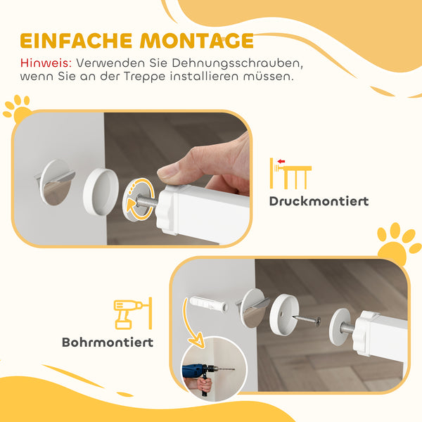 Hundeschutzgitter Türschutz für Haustiere verstellbar weiss