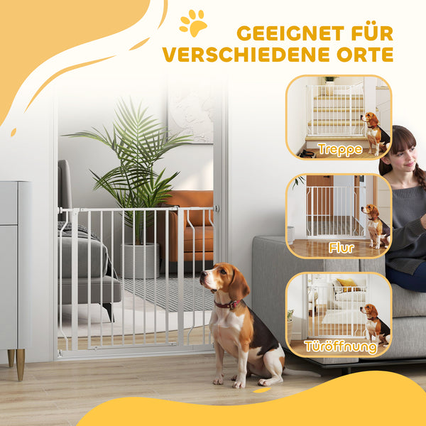 Hundeschutzgitter Türschutz für Haustiere verstellbar weiss